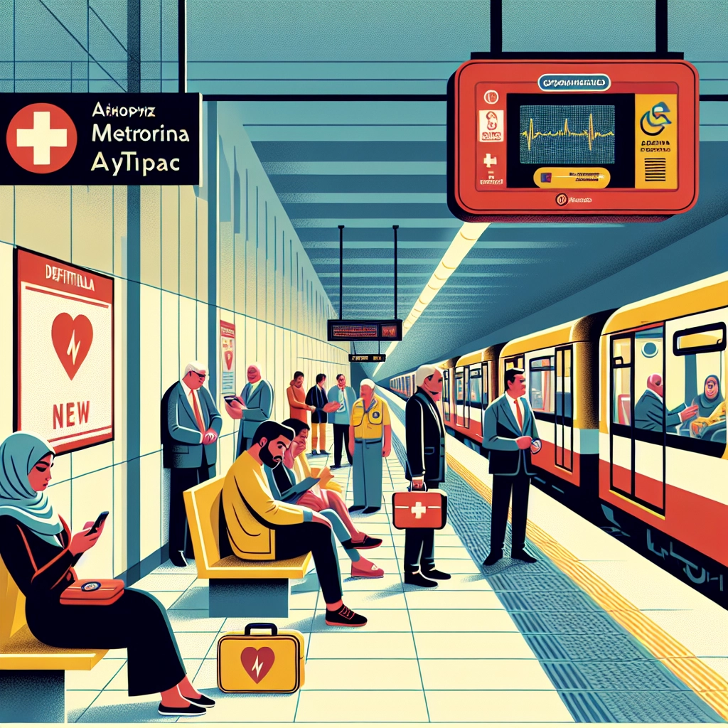 Defibrillatoren in Athener U-Bahn-Stationen installiert