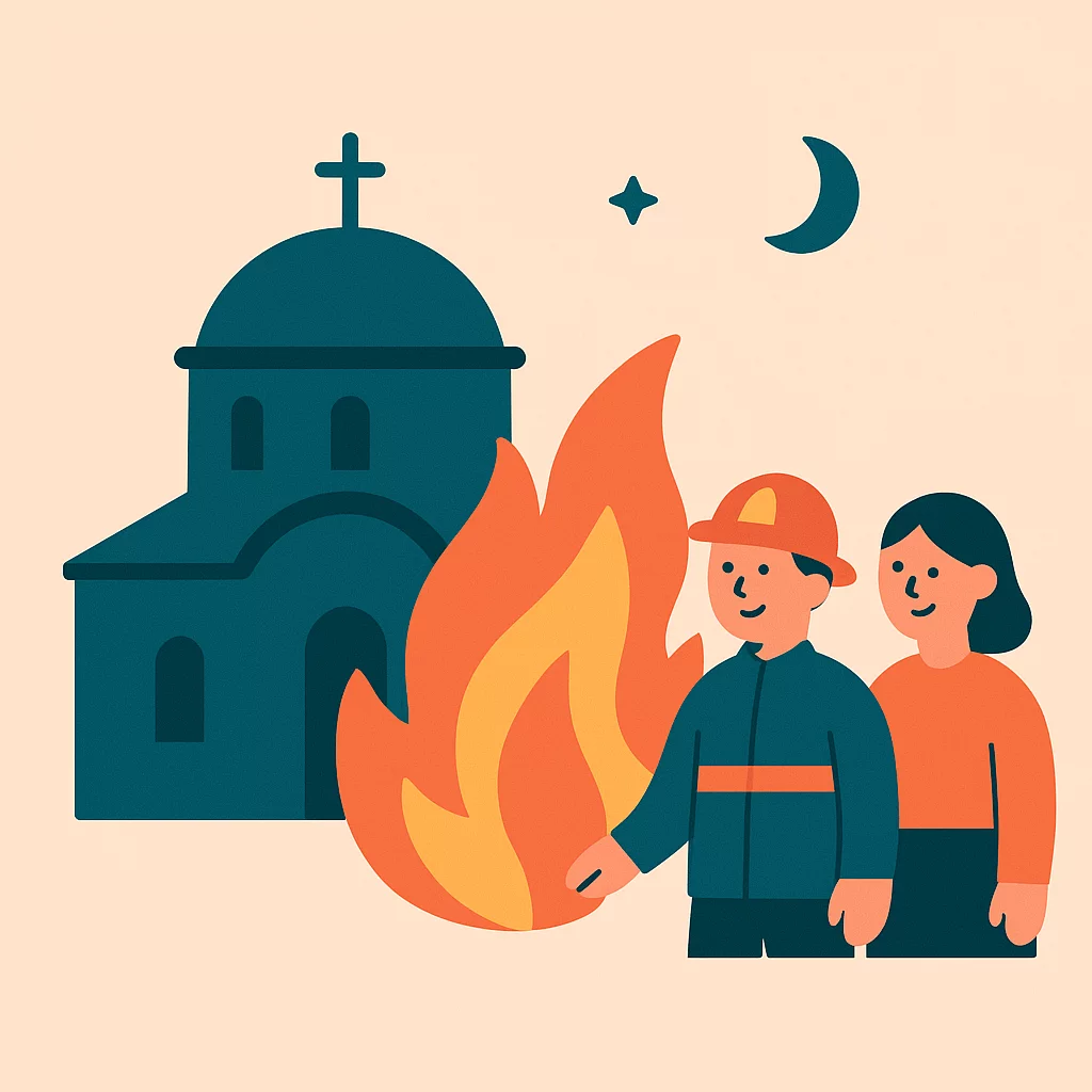 Feuer beschädigt historische Kirche in Ioannina
