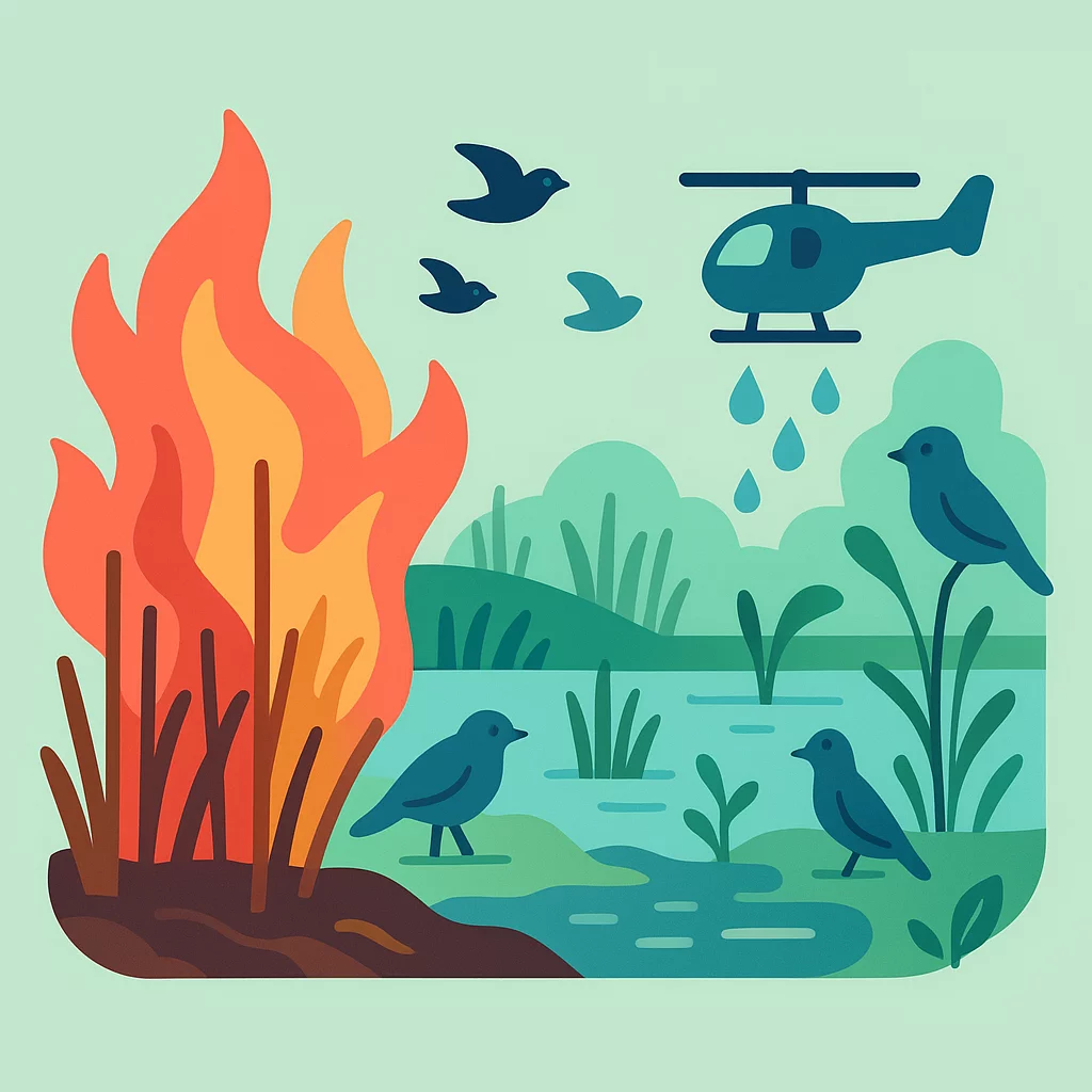 Großbrand verwüstet Vogelschutzgebiet im Neretva-Delta