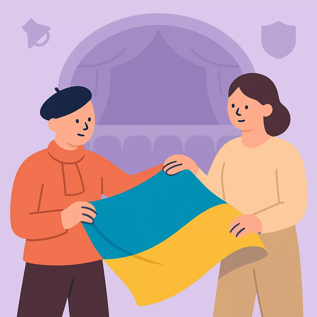 Krakauer Theater versetzt ukrainische Flagge aufgrund von Drohungen