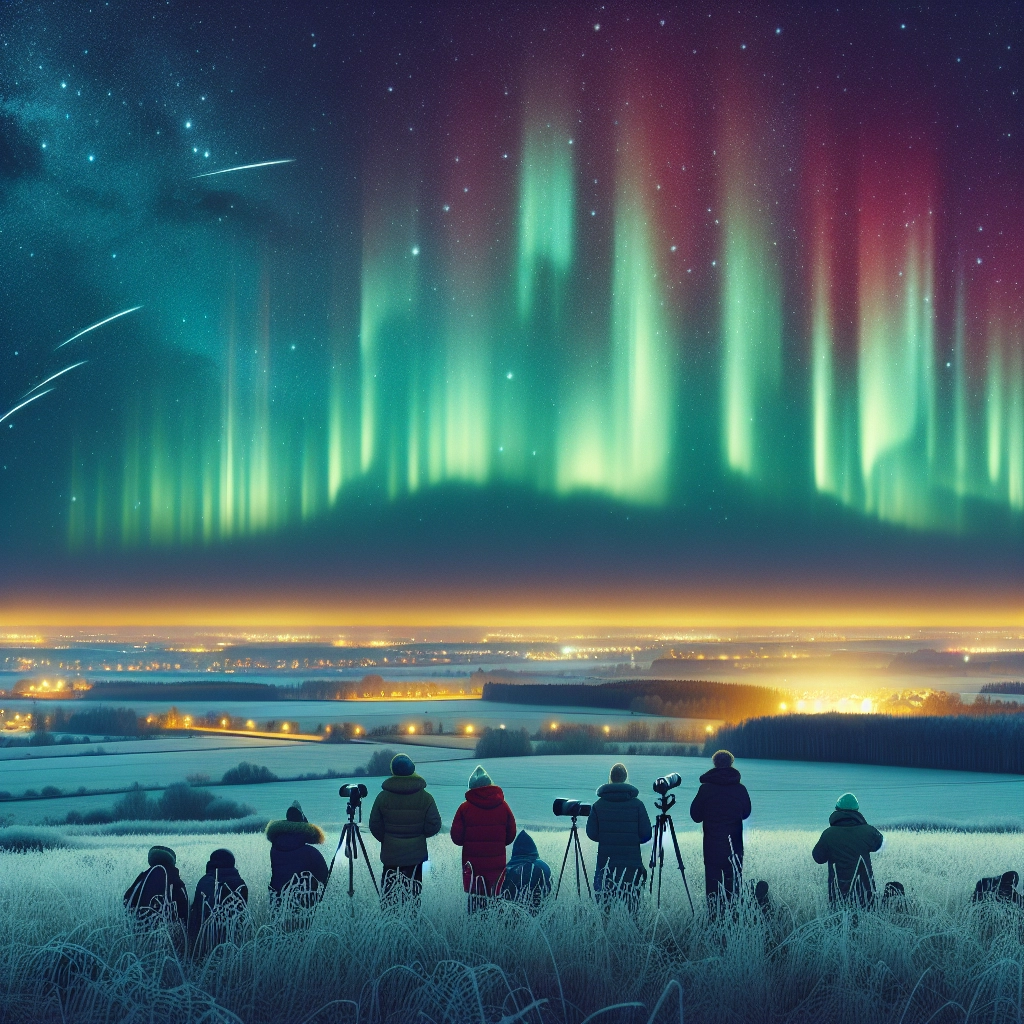 Nordlichter erleuchten den Himmel über Polen