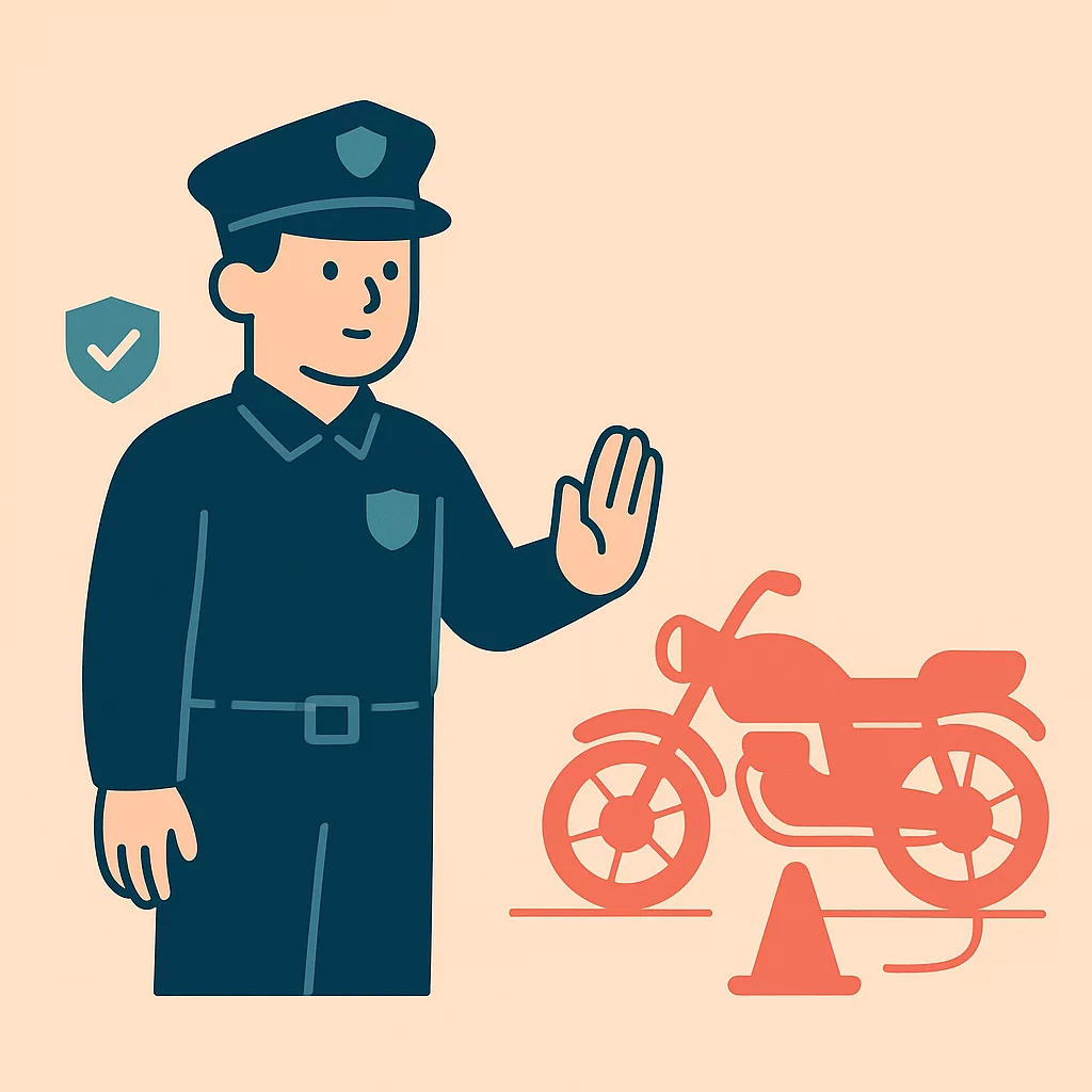 Polizei stoppt illegale Motorradrennen in Megara