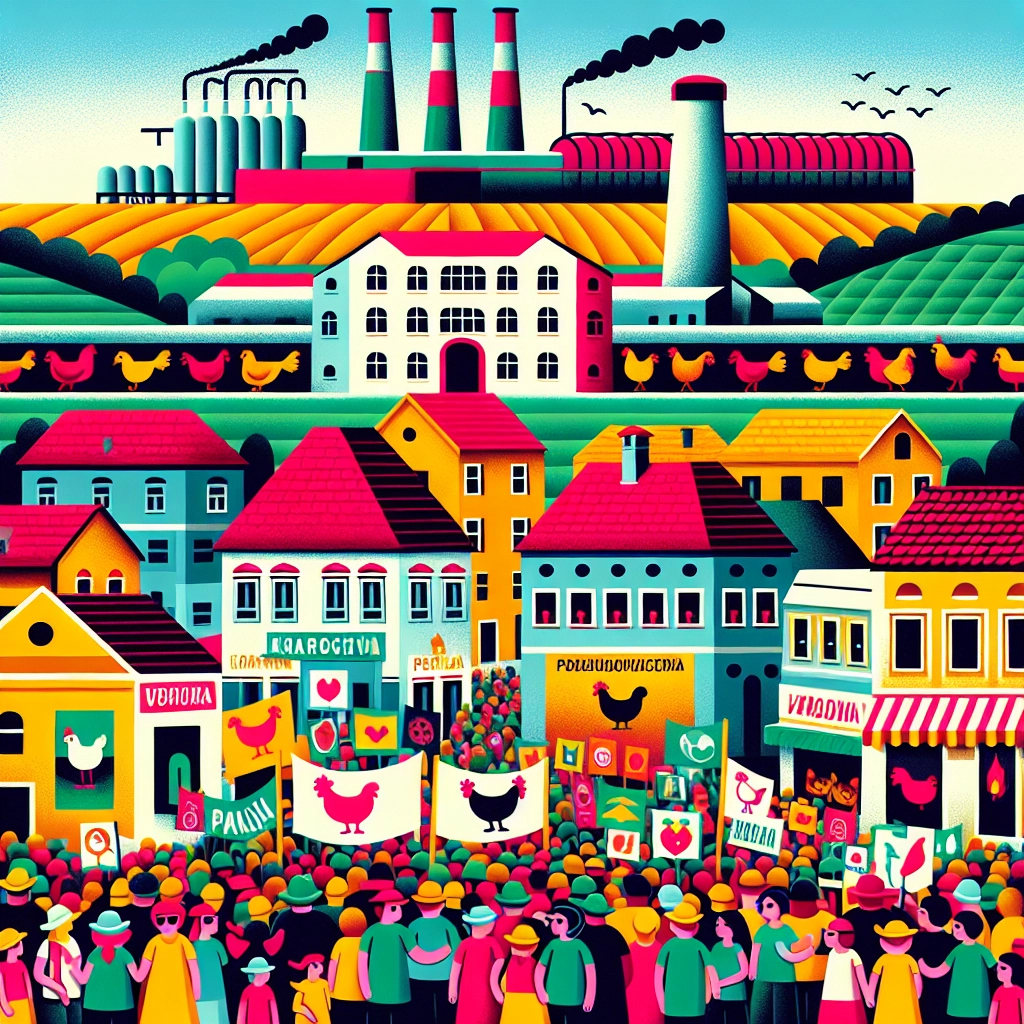 Protest in Sisak richtet sich gegen geplante Hühner‑Megafarmen