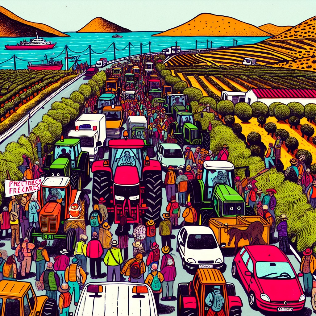 Proteste der Bauern verursachen Chaos auf Kretas Hauptstraße