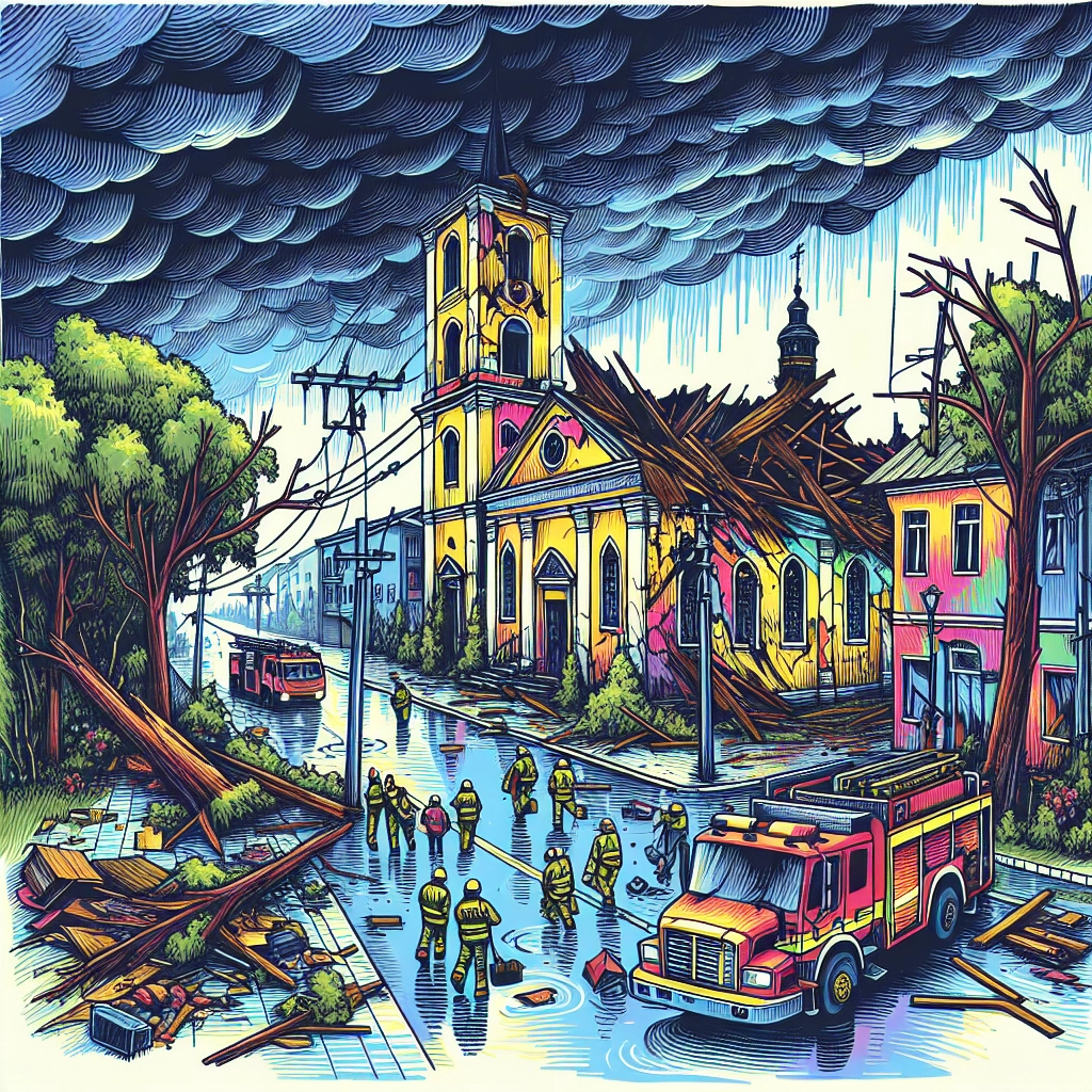 Sturm zerstört Kirchendach in Brzesko, 500 evakuiert